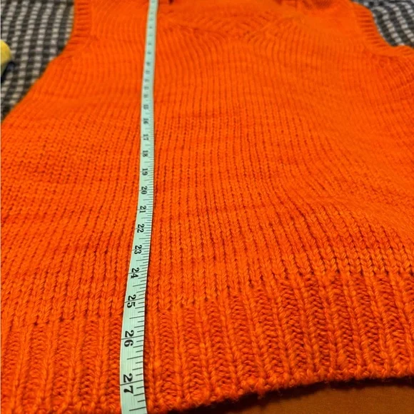 The Elder Statesman Cashmere V-Neck Orange Sweater Vest